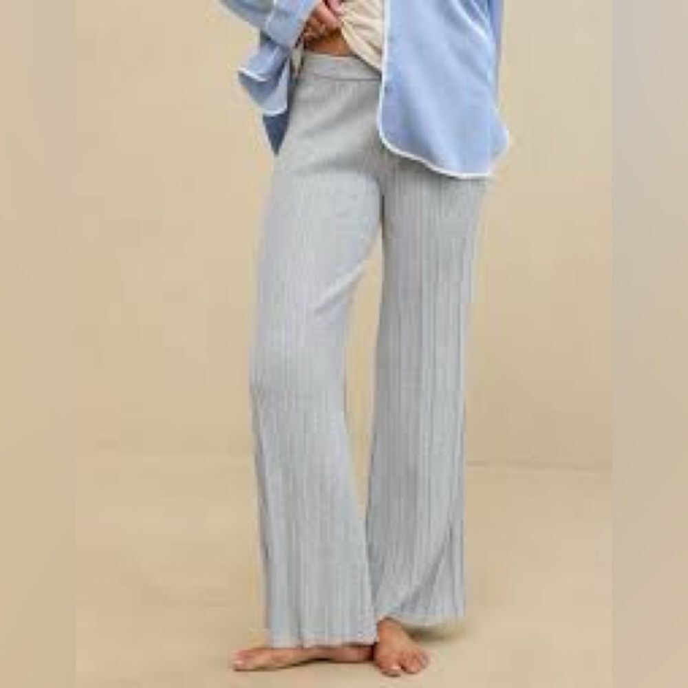 Joy Li Blue Wide Leg Pants with Flowing Silhouette